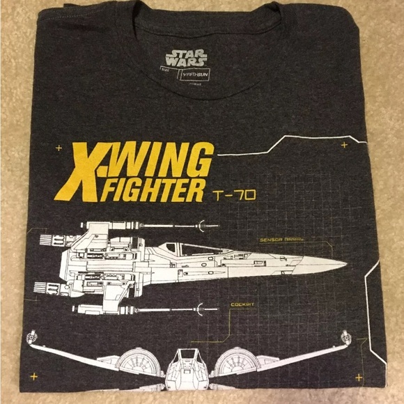 Star Wars X-Wing T-70 Force Awakens Short Sleeve T-Shirt Dark Gray Men's Size XL - Picture 6 of 6
